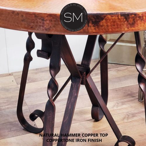 Bar Table Rustic Hammer Copper Round Bar Table .1212 E