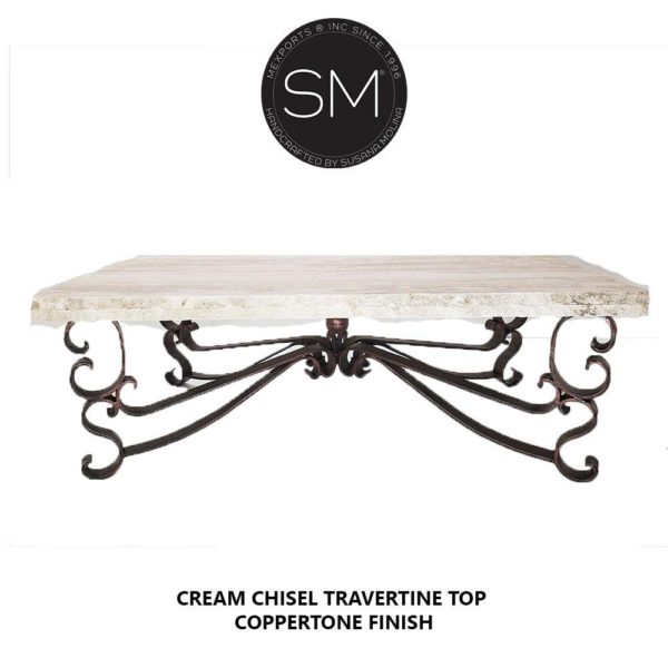 Coffee Table Travertine  Rectangular Cream Top - 1237 AA