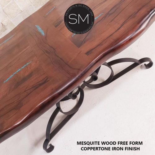 Conference Mesquite Wood Free Form RectangulaTable-1246 R