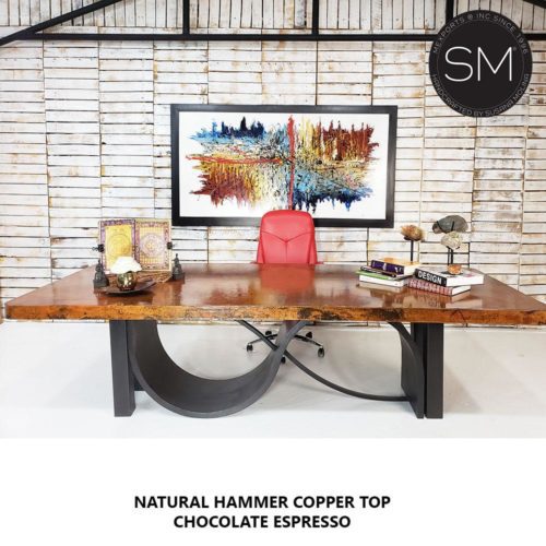 Modern Contemporary Conference - Desk table withModern Hammer Copper top - 1258R