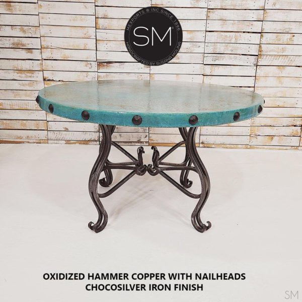 MODERN Dining Room Hand Hammered  Copper Round Dining Table Model -1242 D