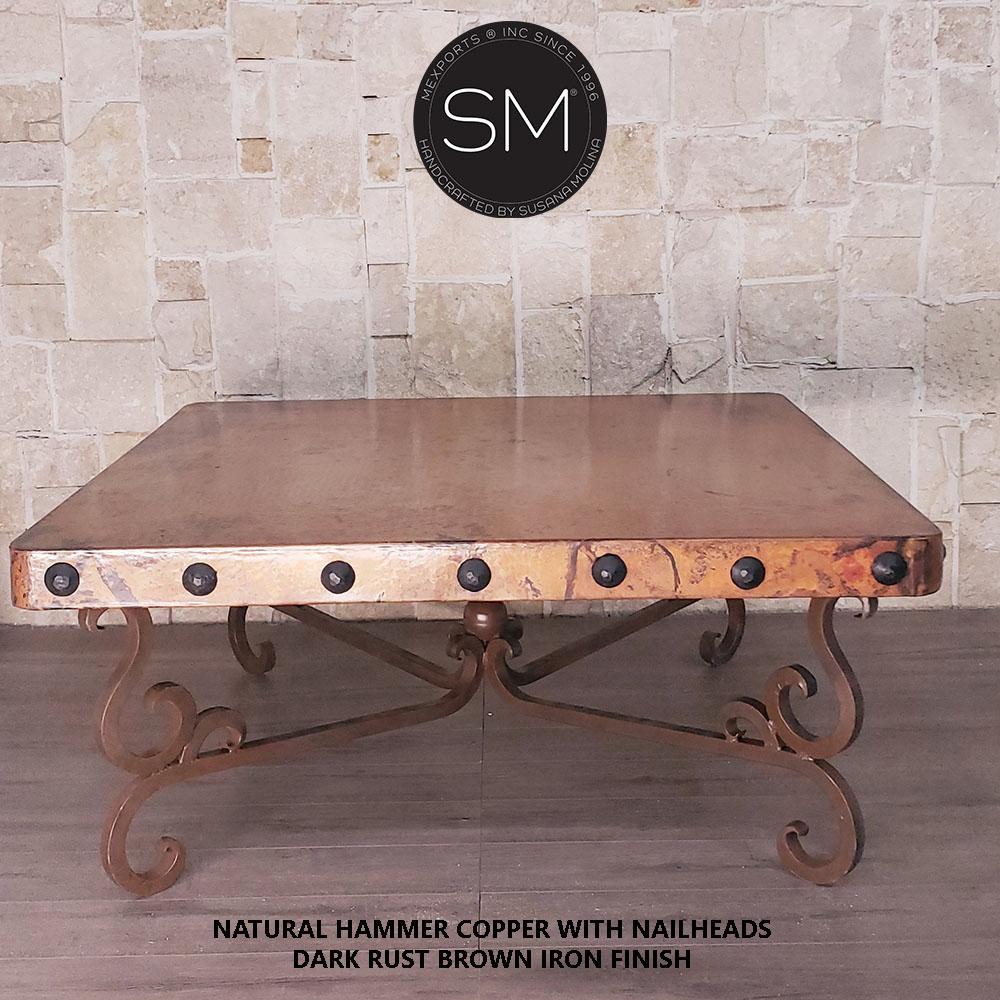Elegant and Timeless Hammer Copper Square Table - 1240 A
