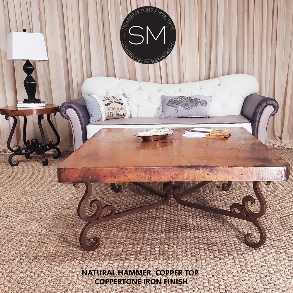 Elegant and Timeless Hammer Copper Square Table - 1240 A