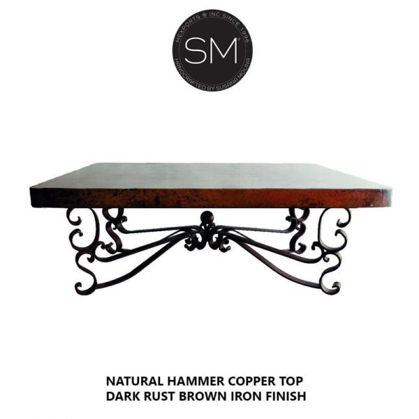 Square Coffee table with Hammer Copper top