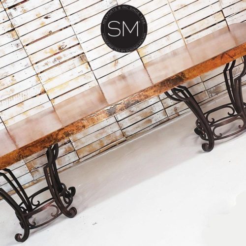Hammer Copper Double Pedestal Dining Table -Luxury Modern Iron - Model 1231 R