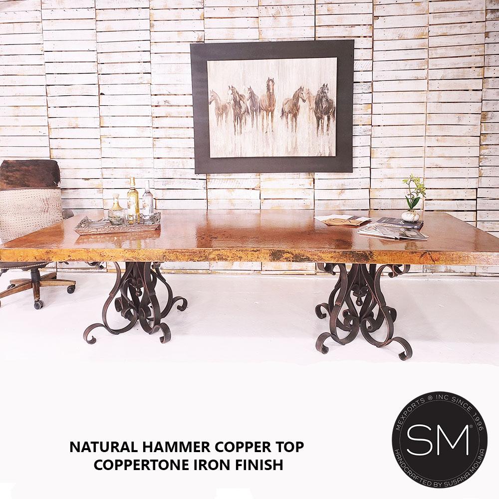 Hammer Copper Double Pedestal - Luxury Modern Conference Table - 1246 R