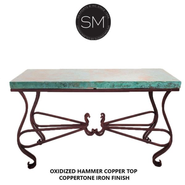 Vintage Entryway made of Hammer Copper- Large Console table - 1242 C