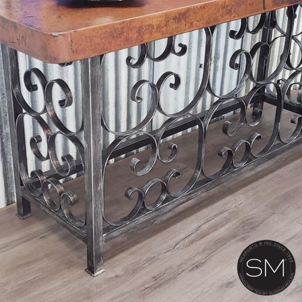 Copper Console table -Vintage wrought iron console tables - 1252 C