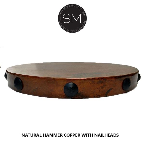 Best Handforge Copper Trailblazing Foyer Table w/ Dark Brown Iron Finish - 1242L