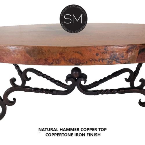 Hammer Copper Oval Coffee Table - Iron legs-1211AA