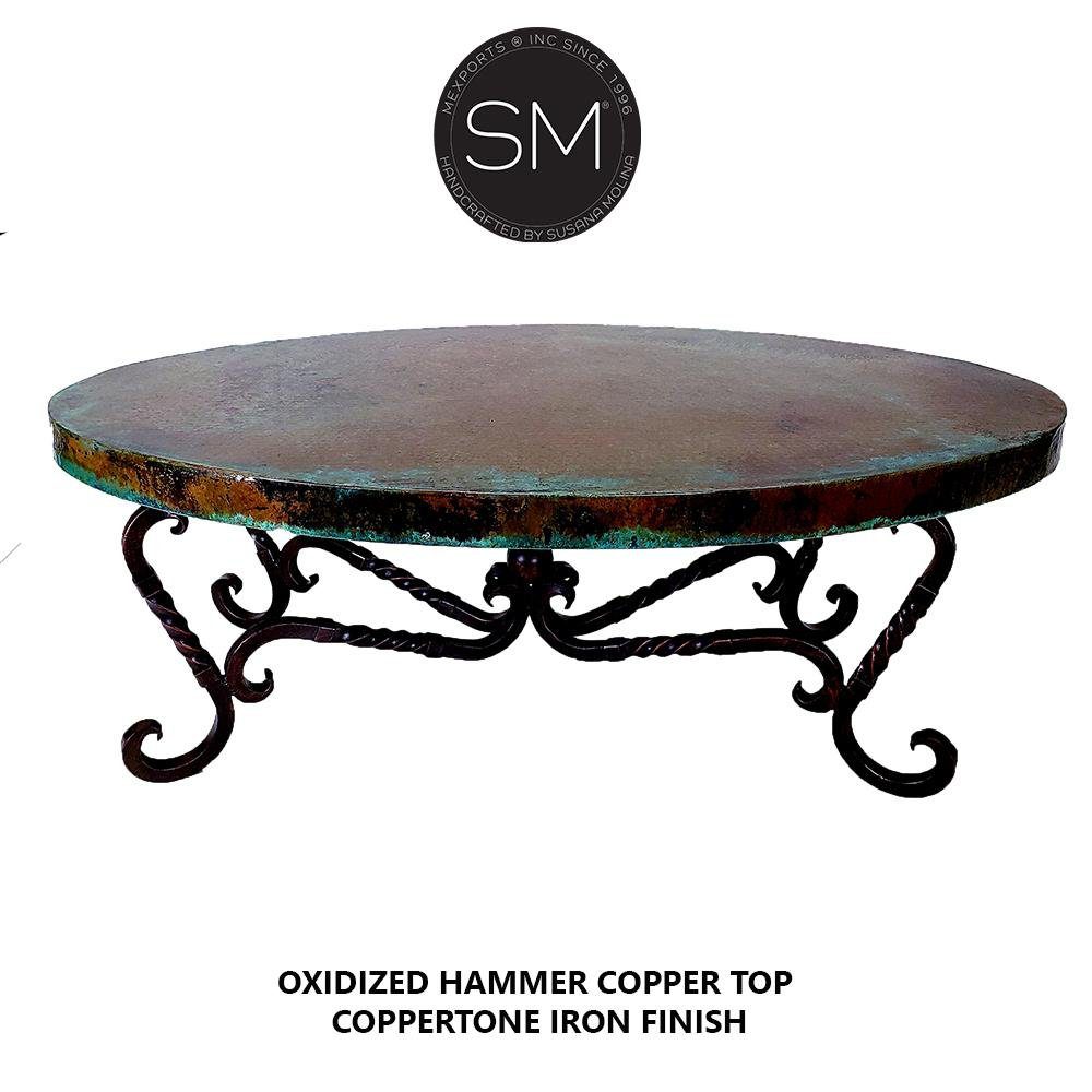 Hammer Copper Oval Coffee Table - Iron legs-1211AA