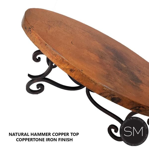 Hammer Top Oval Copper Coffee Table-1215AA