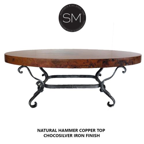 Bestseller Hammer Copper Oval Coffee Table - Iron tables 1239 AA OVAL
