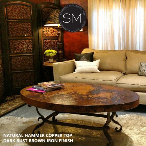 Bestseller Hammer Copper Oval Coffee Table - Iron tables 1239 AA OVAL