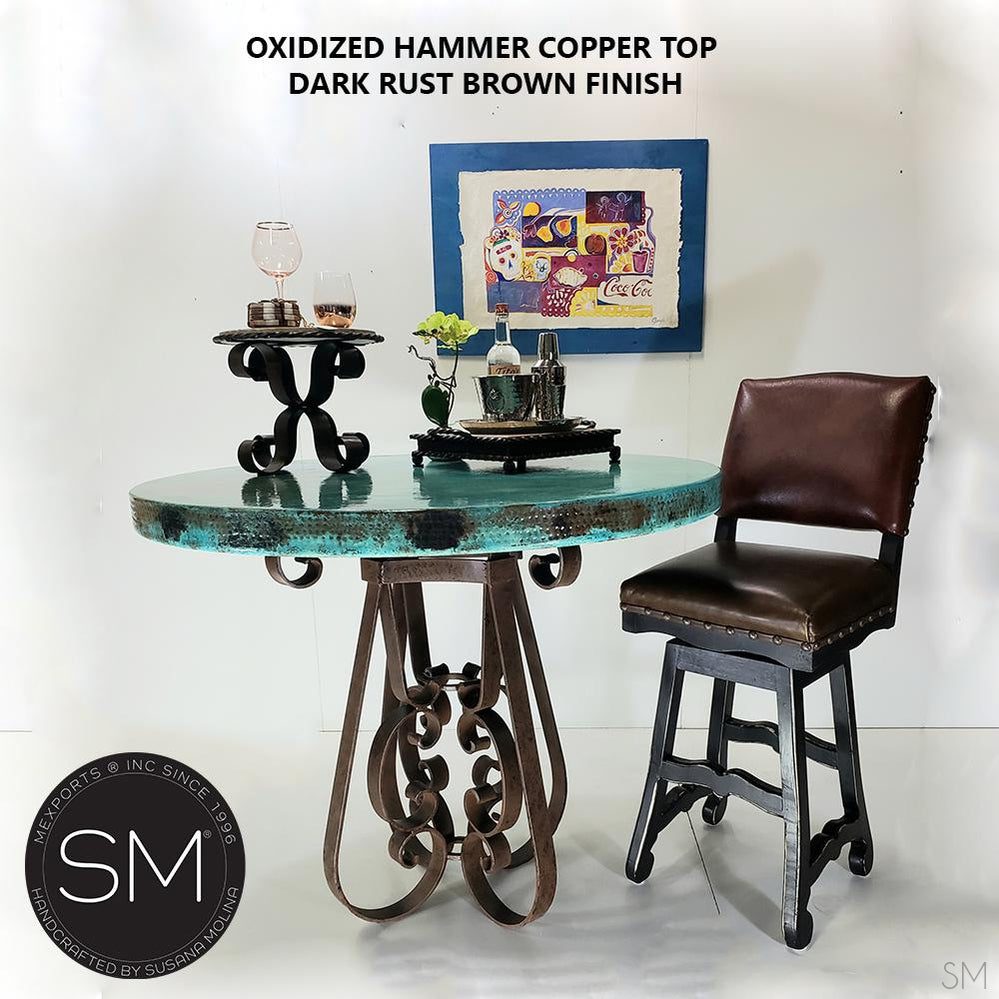 Modern bar + pub tables Hammer Copper Round Table-1251E