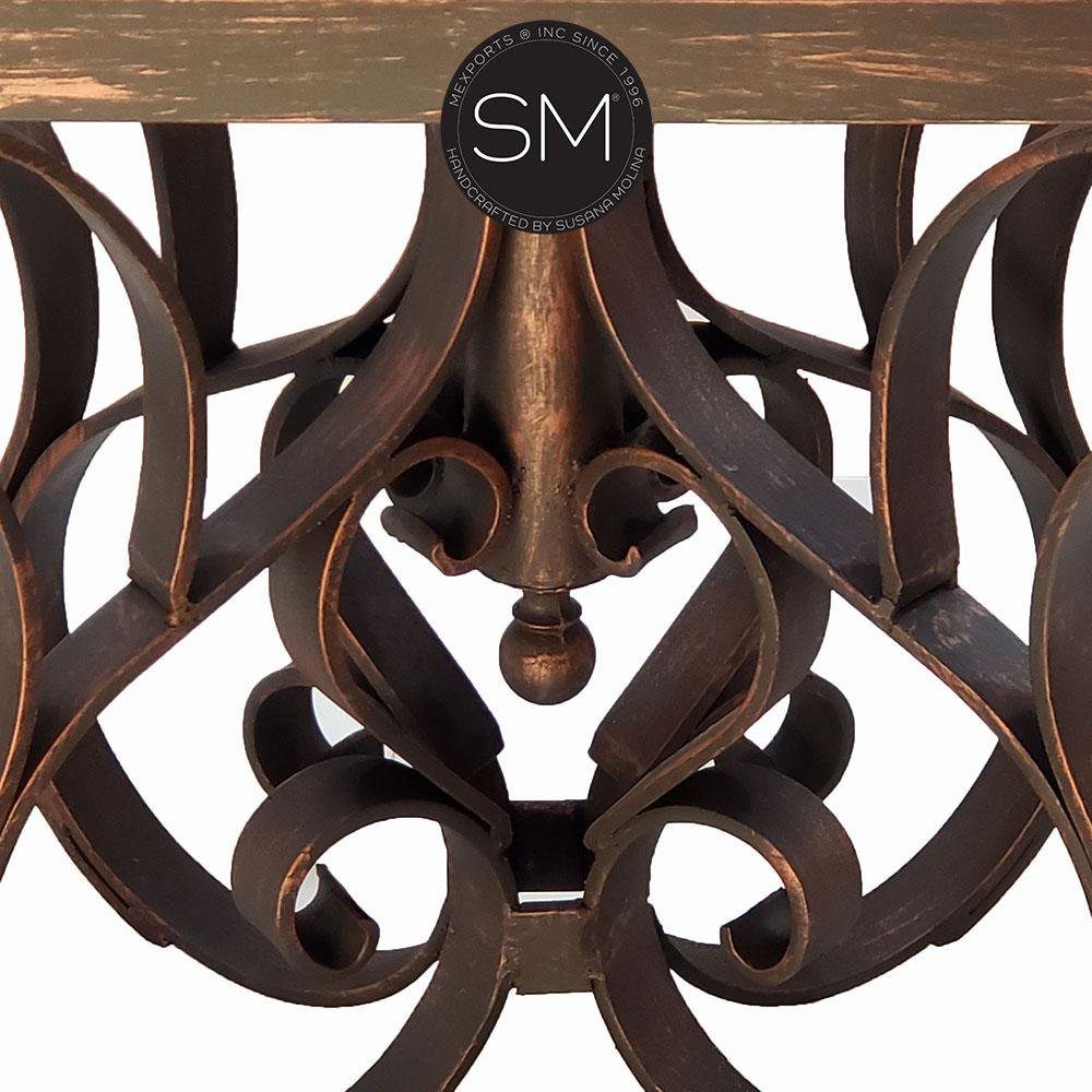 Luxury Hammer Copper Single Pedestal Dining Table - 1246R