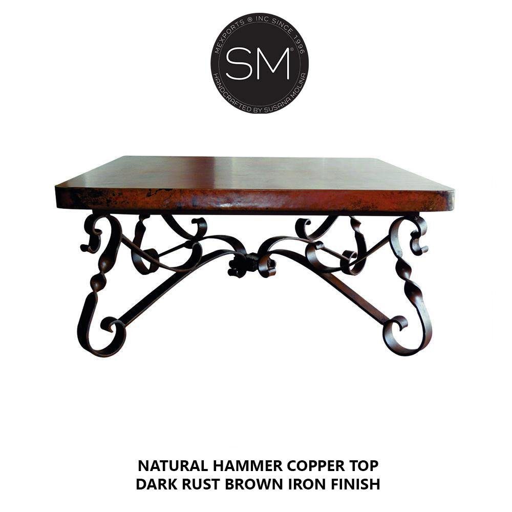 Luxury Cocktail Table-Coffee w/ Square Natural Hammer Top -1212A