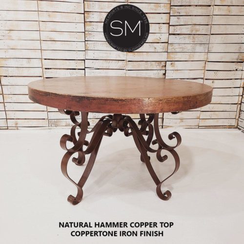 Kitchen and Dining tables -Hammer Copper Round Dining Table - Model 1237 D