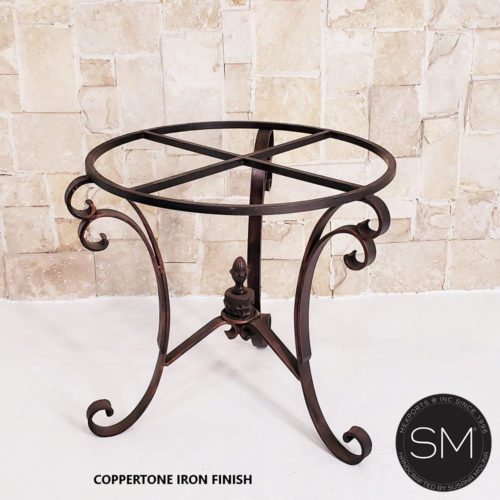 Western Chic Occasional Table | Large | Mesquite Wood, Wrought Iron Base 1223 L