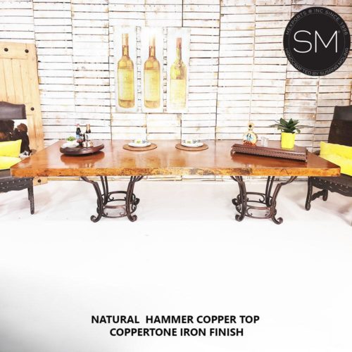 Chic and Luxury Modern Iron Dining Tables With Copper top - 1231 R