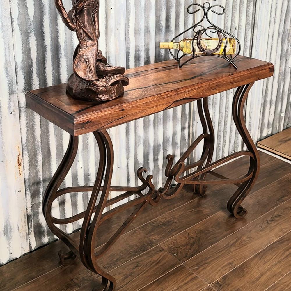 Luxury Narrow Entryway Mesquite Wood l Console table - 1242F