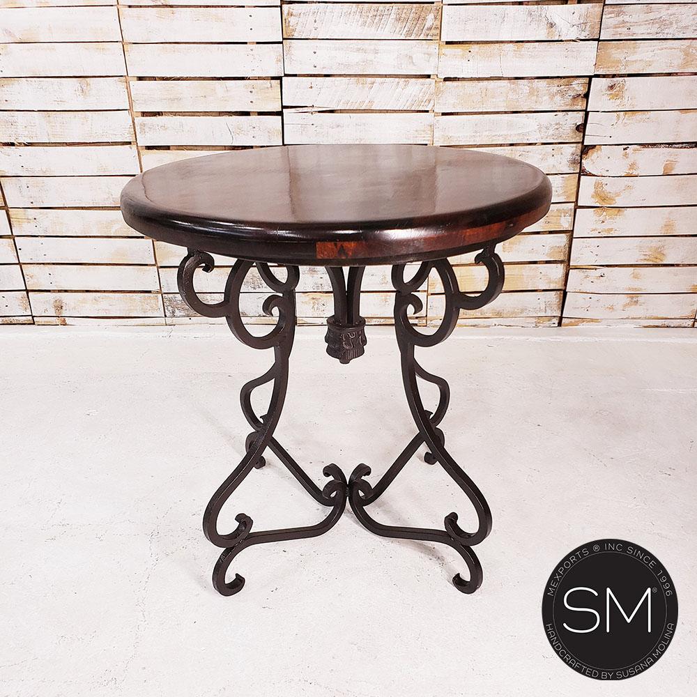 Ranch Ocassional Table Opulent Mesquite Wood w/ Dark Rust Brown Base