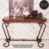 Mesquite wood Entryway table - Rustic Metal Console - 1216 F