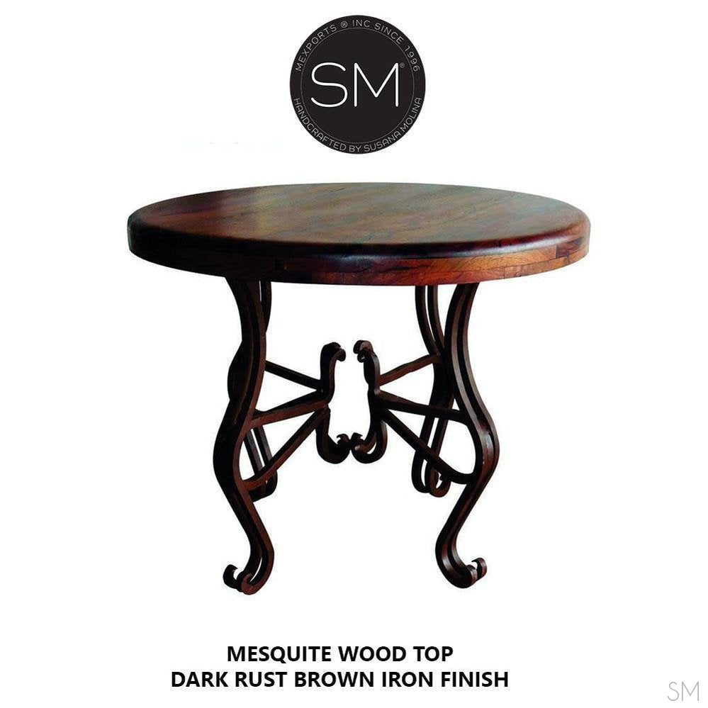 Reclaimed Wood Occassional Table Terrific Mesquite Top Stylin' Pedestal - 1242L