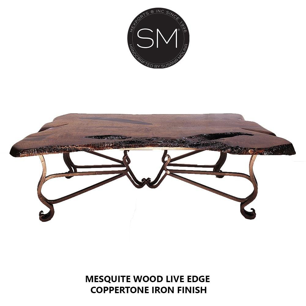 Hacienda Style Solid Mesquite Wood Rectangular Coffee Table-1242AA