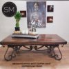Mediterranean Style Coffee tables Mesquite Wood  Iron Cocktail Table-1251AA