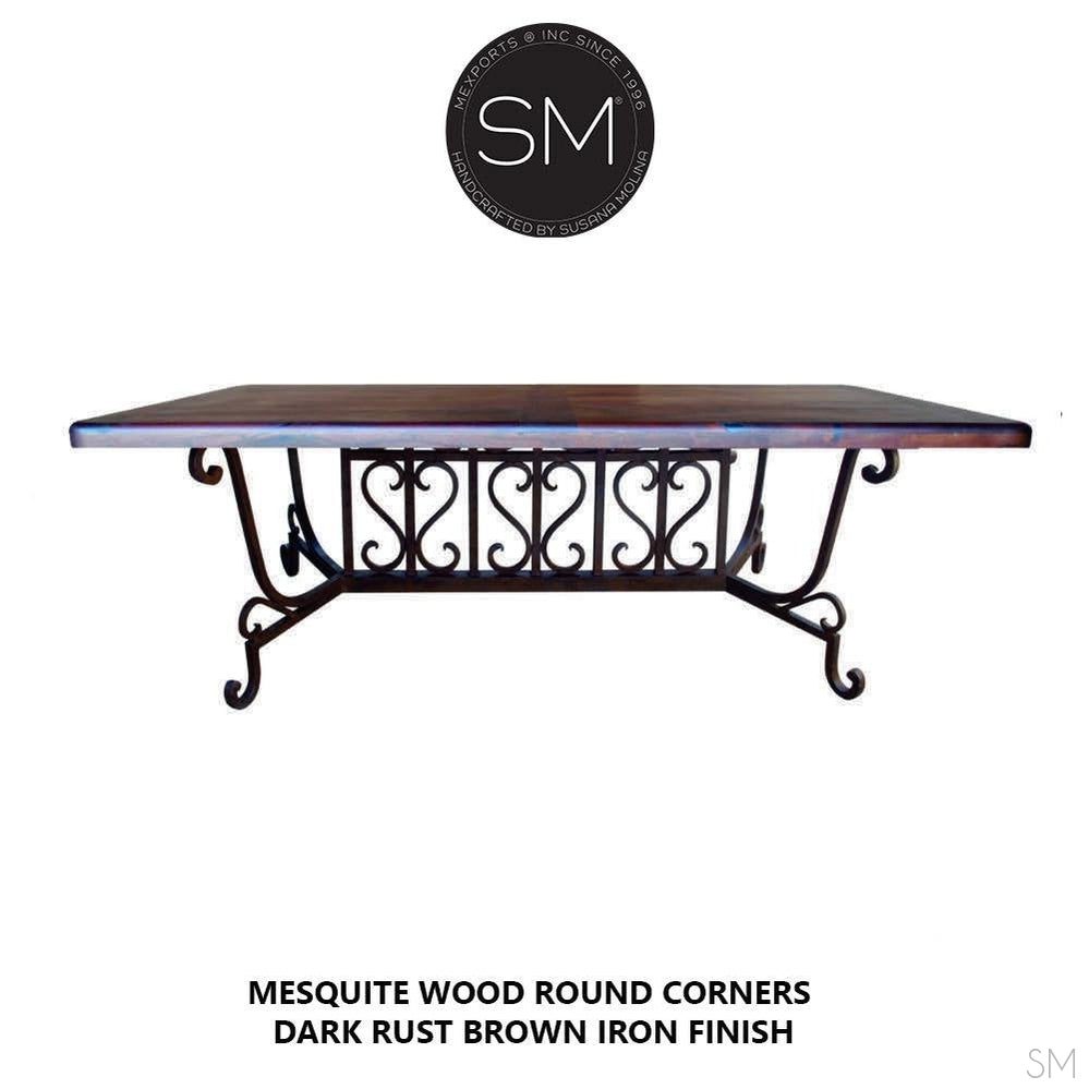 Modern Conference Table Desk/Dining de rigueur Rectangular Mesquite Top