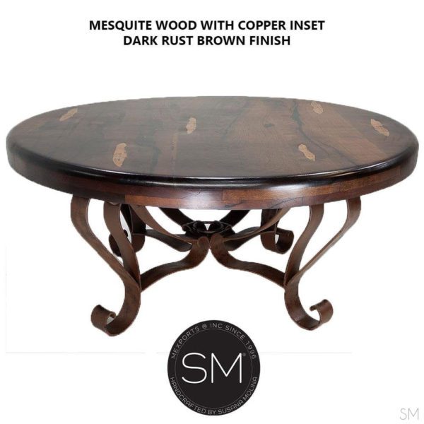 Round Coffee table - Kiln Dried Mesquite Wood Table 1229 AAA