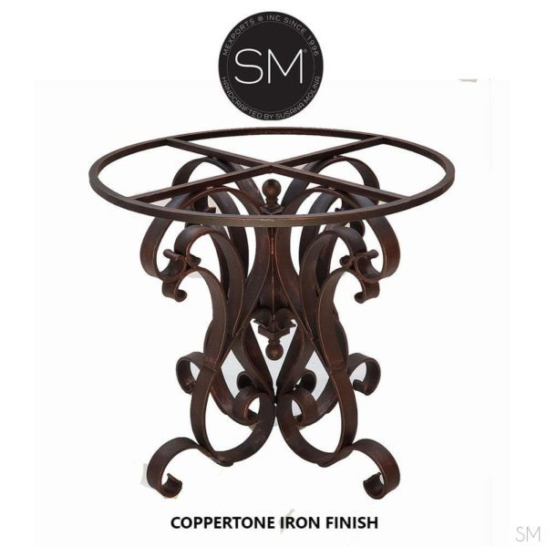 Modern Mesquite Dining table  w/ Wrought Iron Base - 1246D