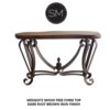 Turquoise Inlay Mesquite Wood Console wrought - 1229F