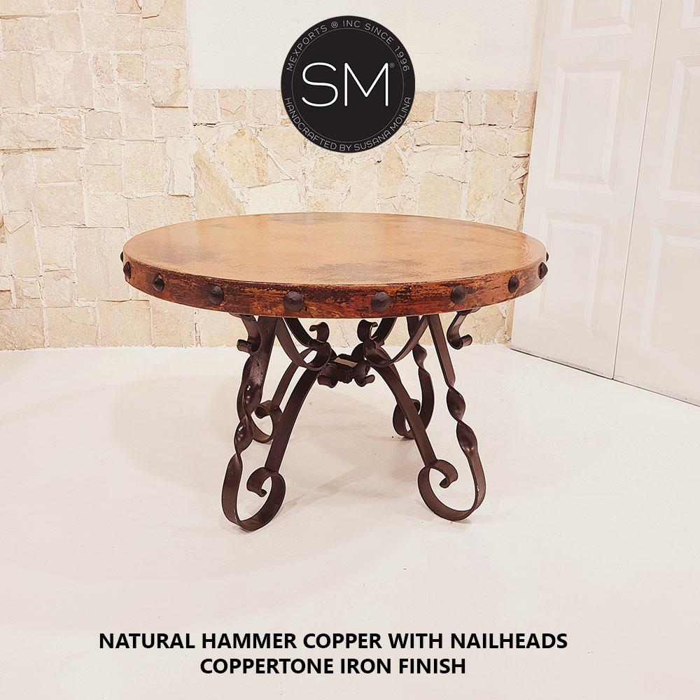 Unique Design Hammer Copper Round Table - 1212D