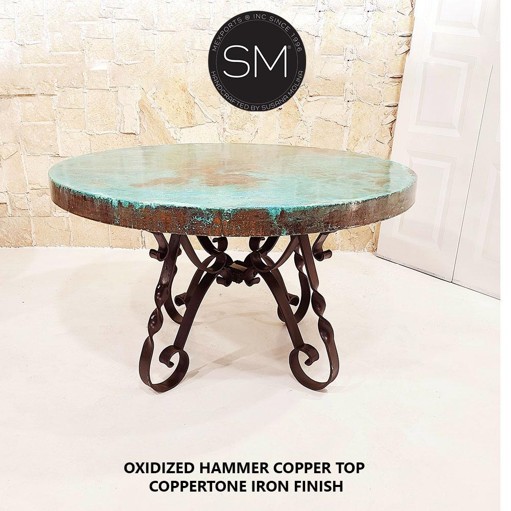 Unique Design Hammer Copper Round Table - 1212D