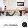 Modern Dining Table With Contemporary Hammer Copper Top - 1258R
