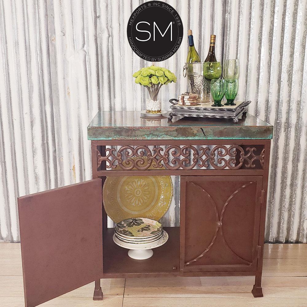 Modern Buffet cabinet with storage Hammer Copper Top Model 1236C