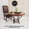 Modern Dining Table | Round | Copper Top w/ Wrought Iron Base - 1231D