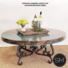 Modern Round Coffee Table-Hammered Copper w/ Wrought Iron Base - 1240AAA