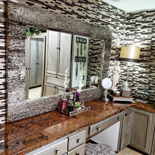 Bathroom Vanity Tops- Hammer  Copper Counter Tops