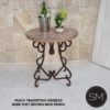 Spanish Style Occasional Table Voguish w/ Peach Chisel Travertine Top