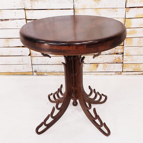 Occasional Table | Large | Mesquite Wood, Wrought Iron Base-1245L