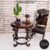 Western Decor Foyer Table Mesmerizing Scalloped Mesquite Wood Rust Brown - 1237L