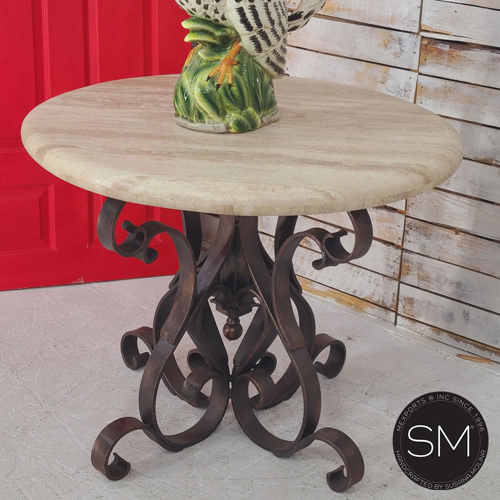Chic Western Large Occasional Table Primo Travertine Top w/ Robust Legs- 1246 L