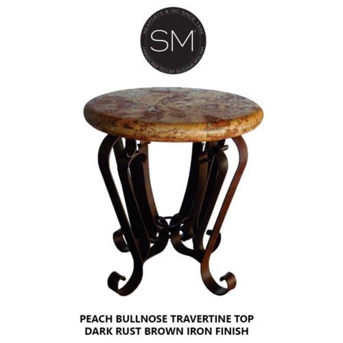 Ranch elegant Foyer Table Idiosyncratic Peach Traventine w/ Bullnose Top - Model 1229 BB