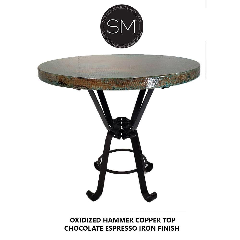 Pub Table Vintage Furniture, Natural Hammer Copper top-1229E