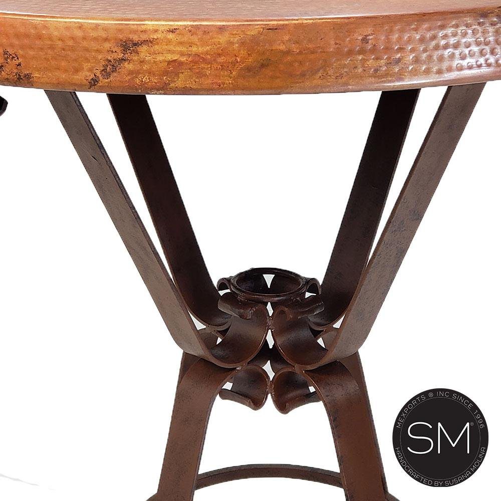 Pub Table Vintage Furniture, Natural Hammer Copper top-1229E