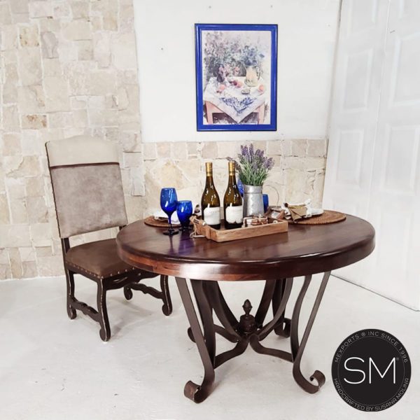 High End Solid Mesquite Wood Round Dining Table - Model 1229 D
