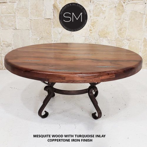Round Coffee table made kiln dried solid Mesquite Wood Model 1239AAA